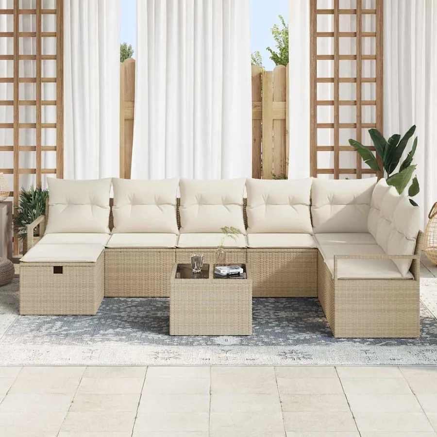 Ensemble de Canapés avec coussin 5 pcs polyrotin - 3