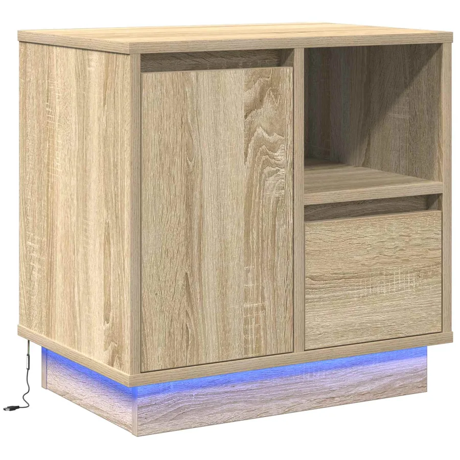 Cabinet de chevet avec tiroir Chêne Sonoma 50 x 34,5 x 50 cm. - 2
