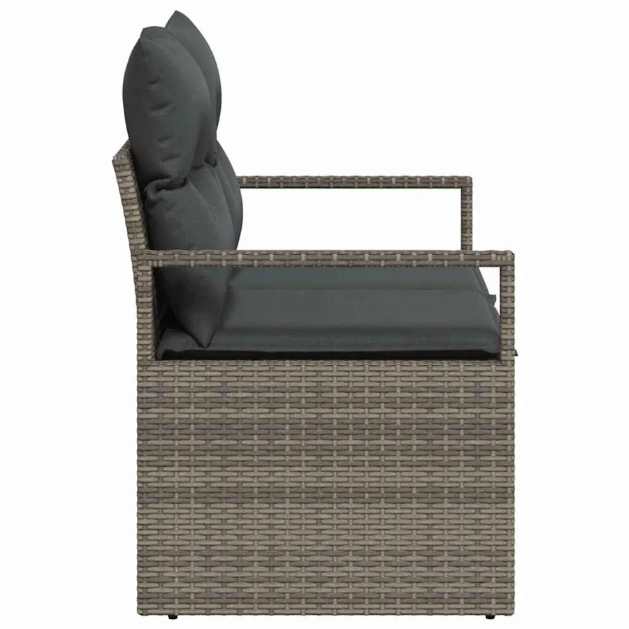 Canapé de jardin avec coussin 120 x 62 x 69 cm polyrotin - 4