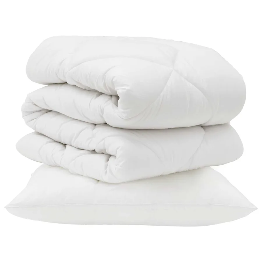 Couette avec oreiller 2 pcs Blanc Microfibre - 2
