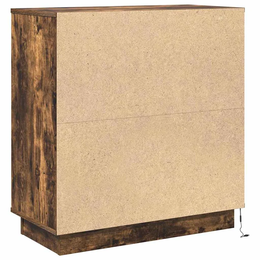 Cabinet de chevet avec tiroir Chêne fumé 71 x 34,5 x 75 cm - 10