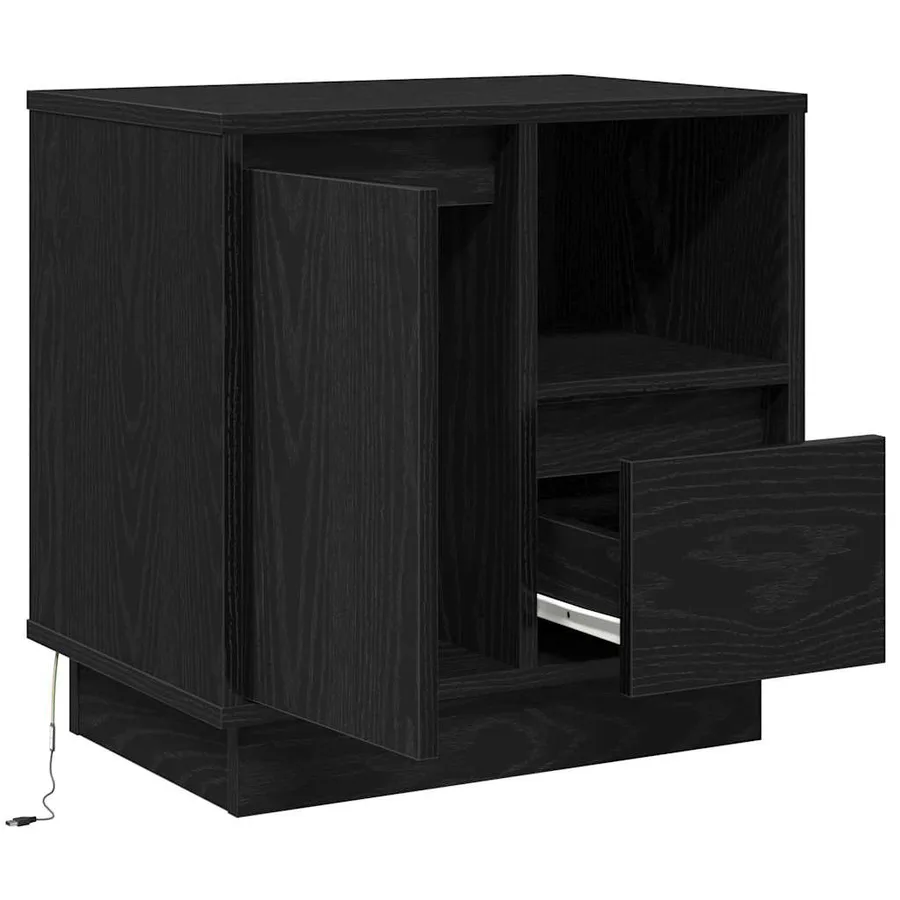 Cabinet de chevet avec tiroir Chêne noir 50 x 34,5 x 50 cm. - 6