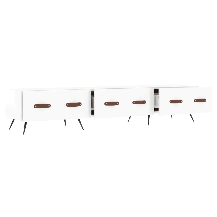 Meuble TV blanc brillant 150x36x30 cm bois d'ingénierie - 6
