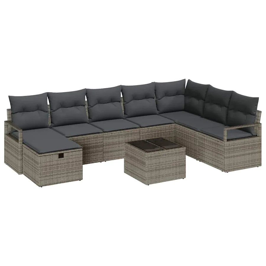 Ensemble de Canapés avec coussin 6 pcs polyrotin - 2