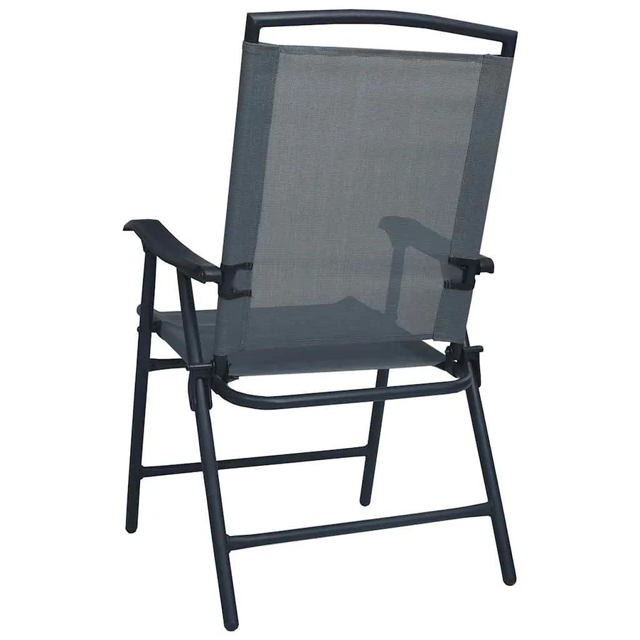 Chaises de jardin pliables lot de 2 Textilène Gris - 5