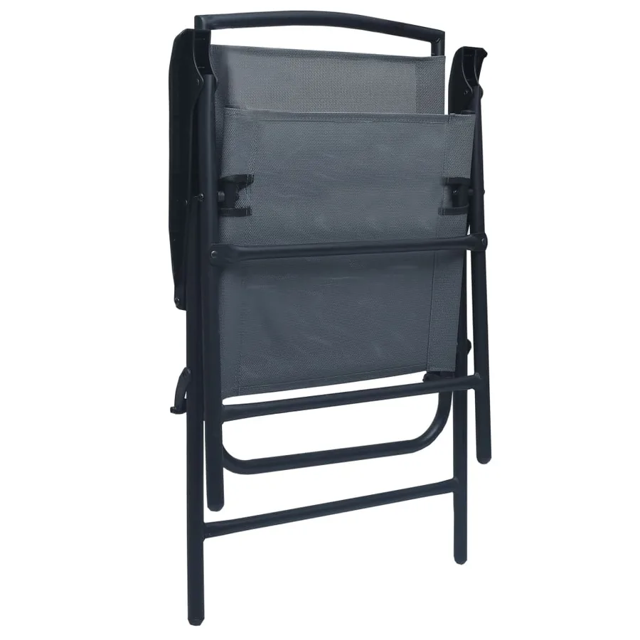 Chaises de jardin pliables lot de 2 Textilène Gris - 6