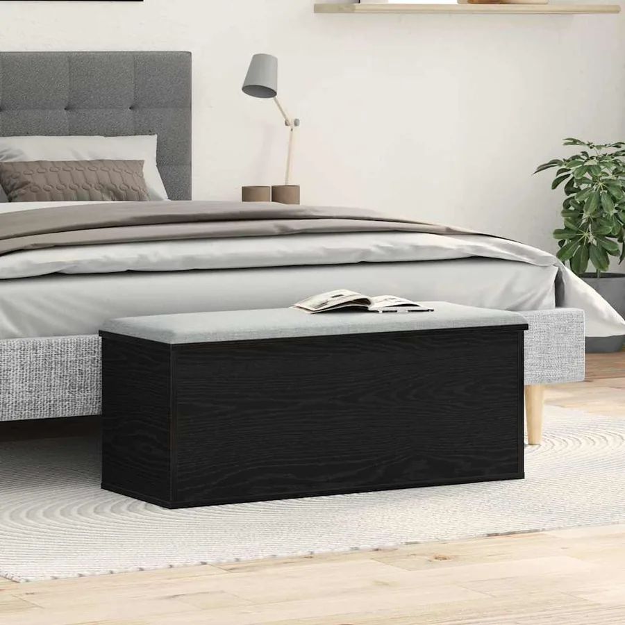 Boîte de Rangement Chêne noir 90 x 35 x 35 cm Bois d'ingénierie