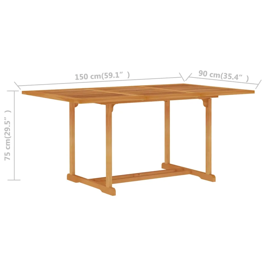Ensemble à manger de jardin 5 pcs Bois de teck massif - 12