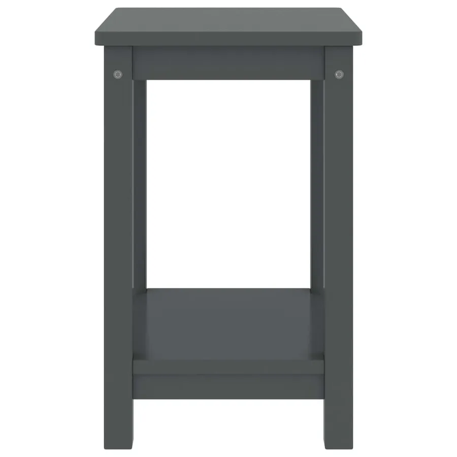 Table de chevet gris foncé 35x30x47 cm bois de pin massif - 3