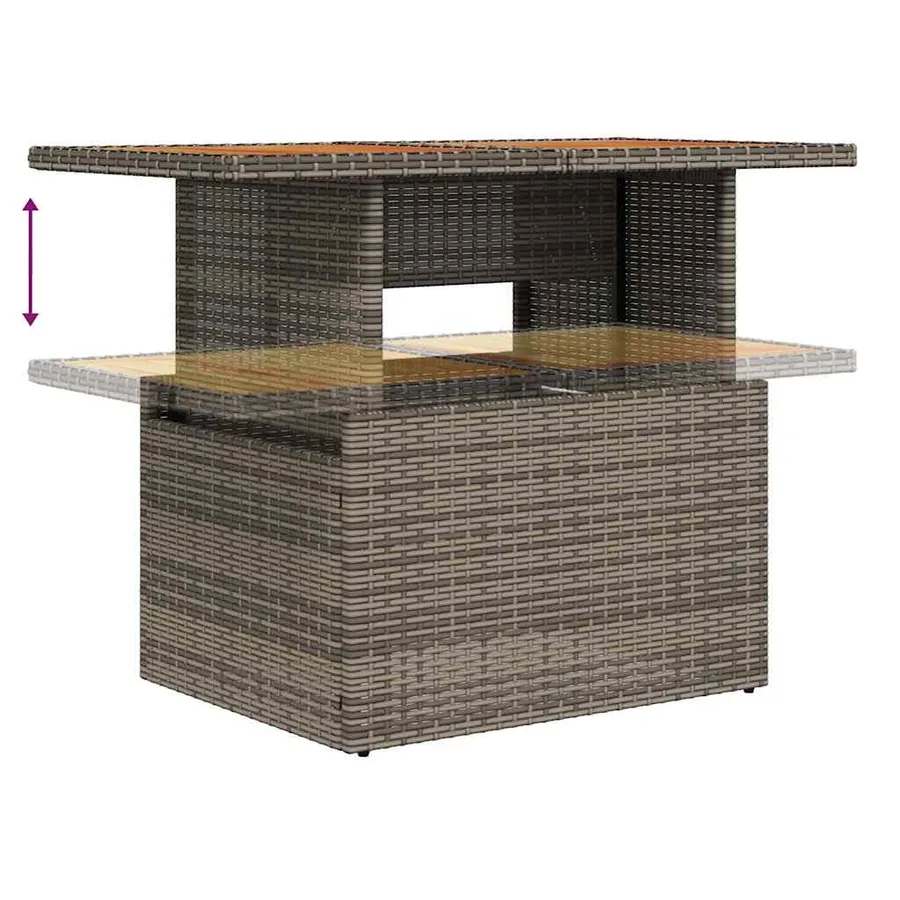 Ensemble de canapé de jardin 5 pcs Gris Poly rotin - 14