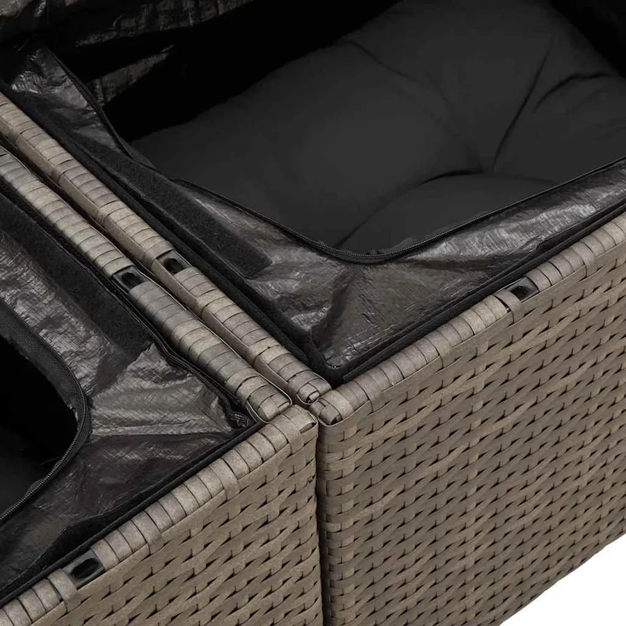 Ensemble de Canapés avec coussin 7 pcs polyrotin - 9