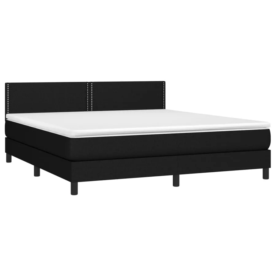 Sommier à lattes de lit avec matelas LED Noir 180x200 cm Tissu - 3