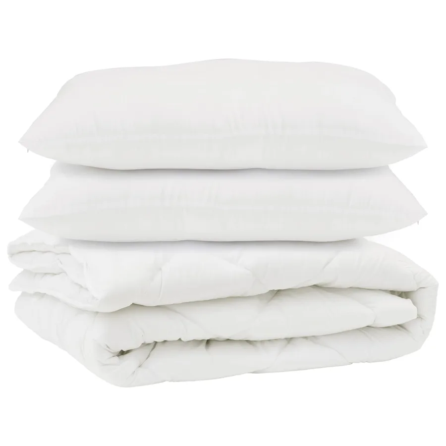 Couette avec oreiller 3 pcs Blanc Microfibre - 2