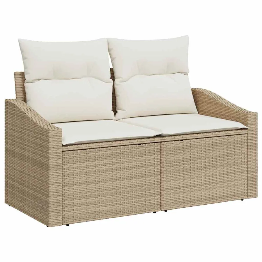 Ensemble de Canapés avec coussin 8 pcs Beige polyrotin - 4