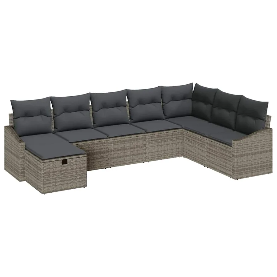 Ensemble de Canapés avec coussin 9 pcs polyrotin - 2