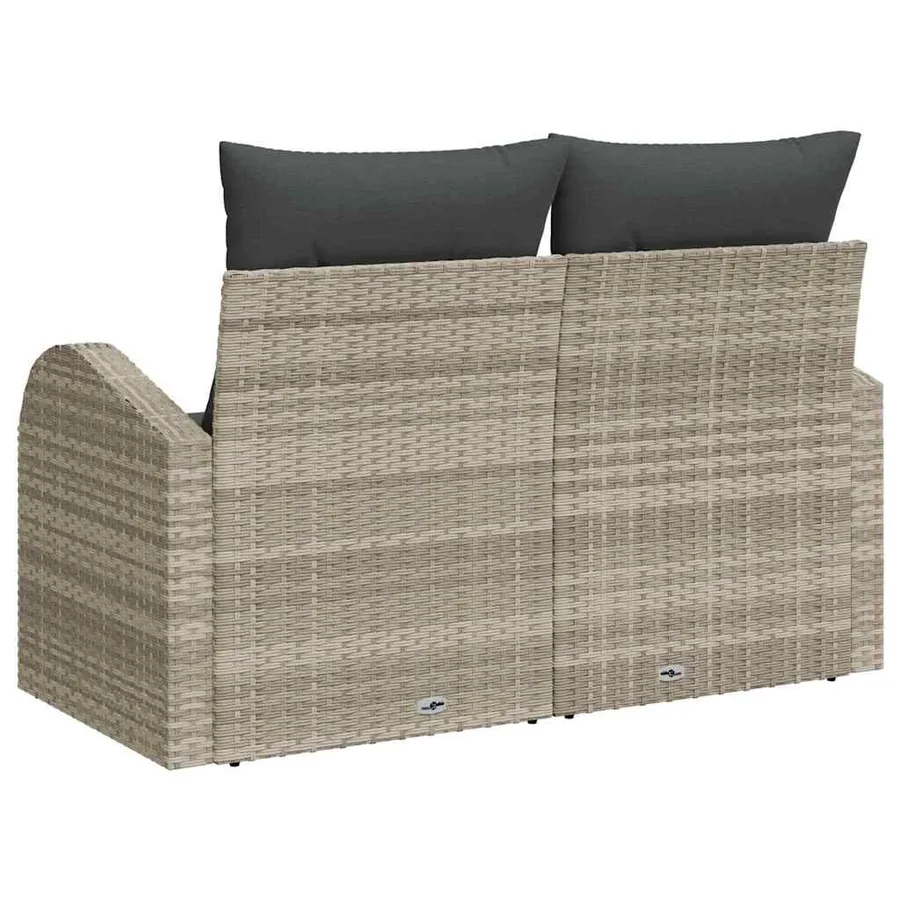 Canapé de jardin Gris clair 124 x 62 x 69cm polyrotin - 4