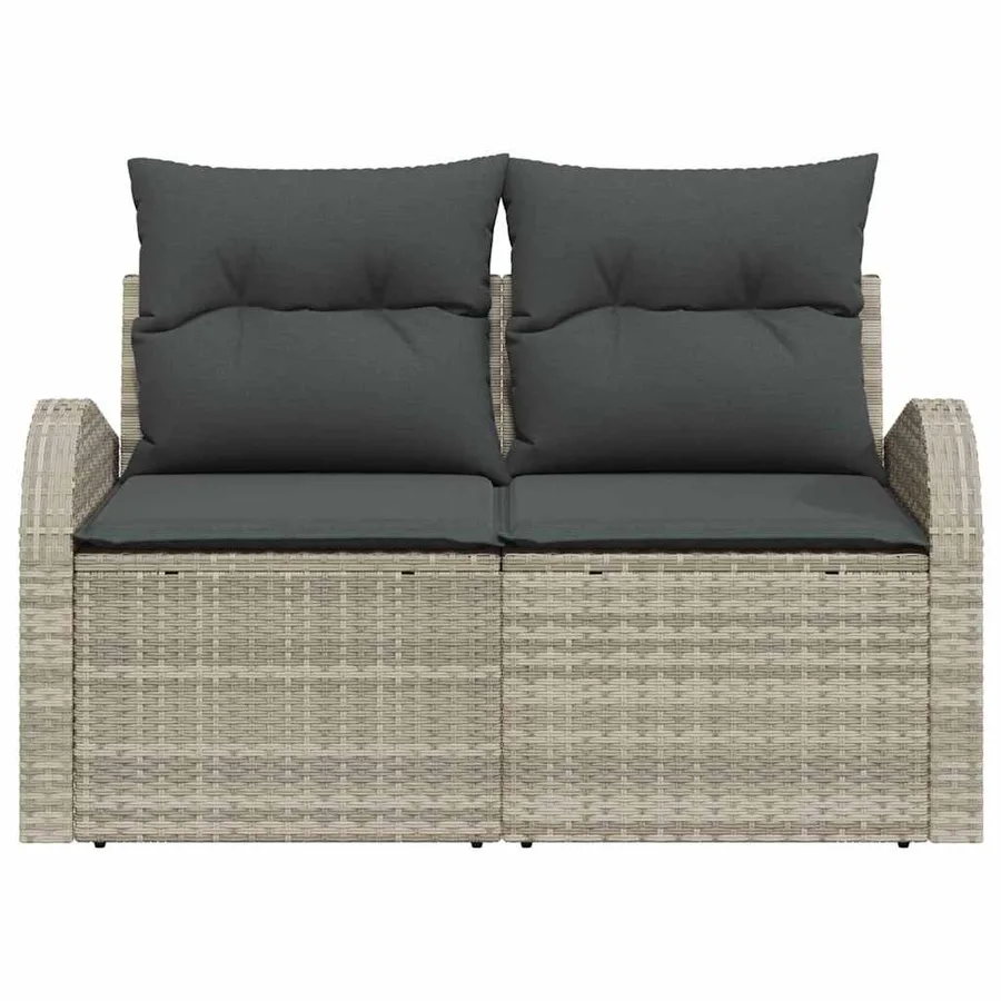 Canapé de jardin Gris clair 124 x 62 x 69cm polyrotin - 5