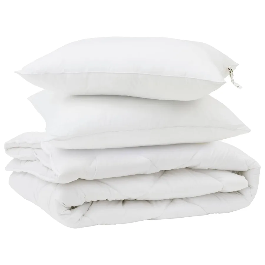 Couette avec oreiller 3 pcs Blanc Microfibre - 2