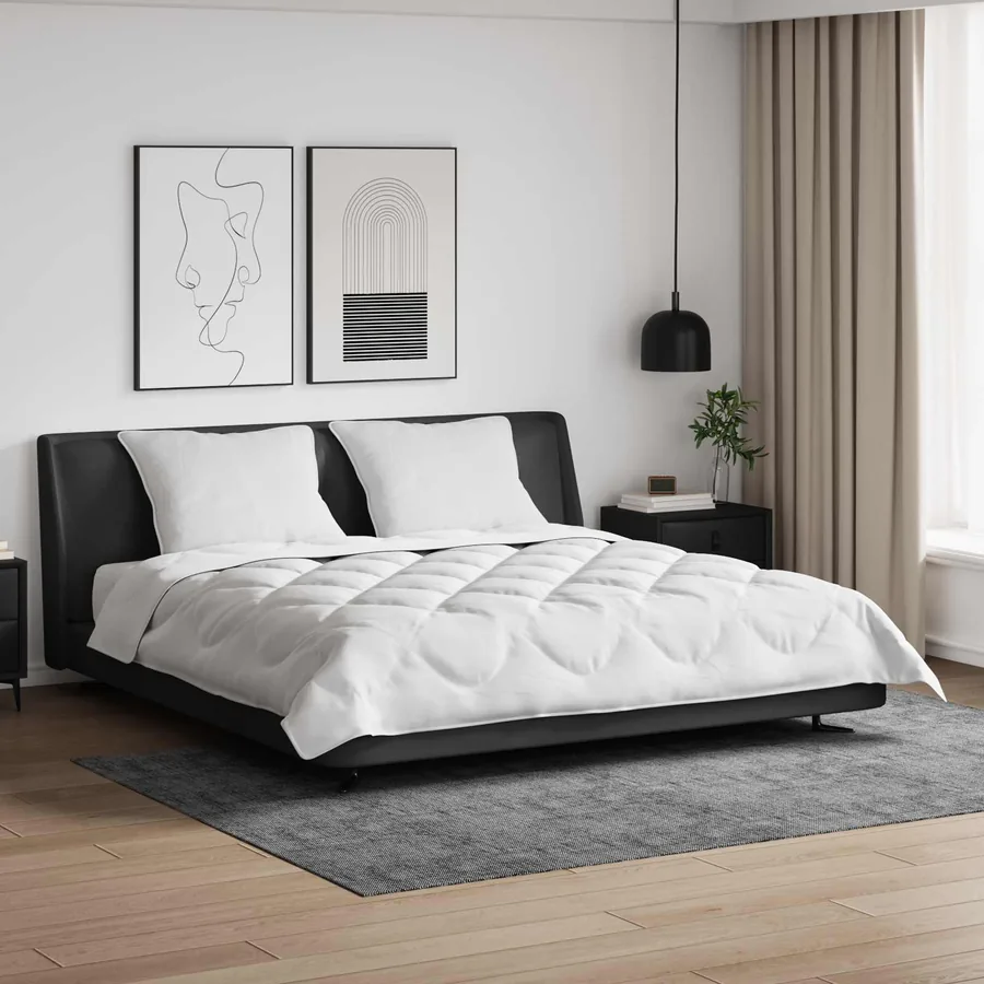 Couette avec oreiller 3 pcs Blanc Microfibre