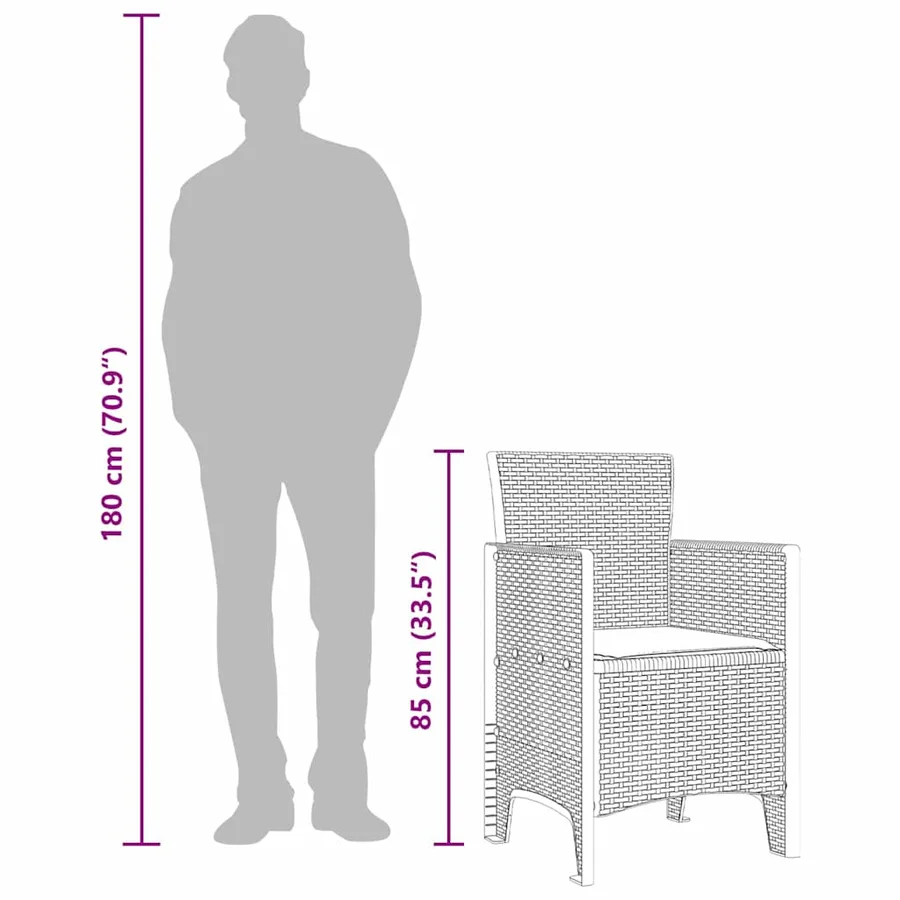 Chaise de jardin 2 pcs Blanc 53 x 49 x 85 cm Polypropylène - 12