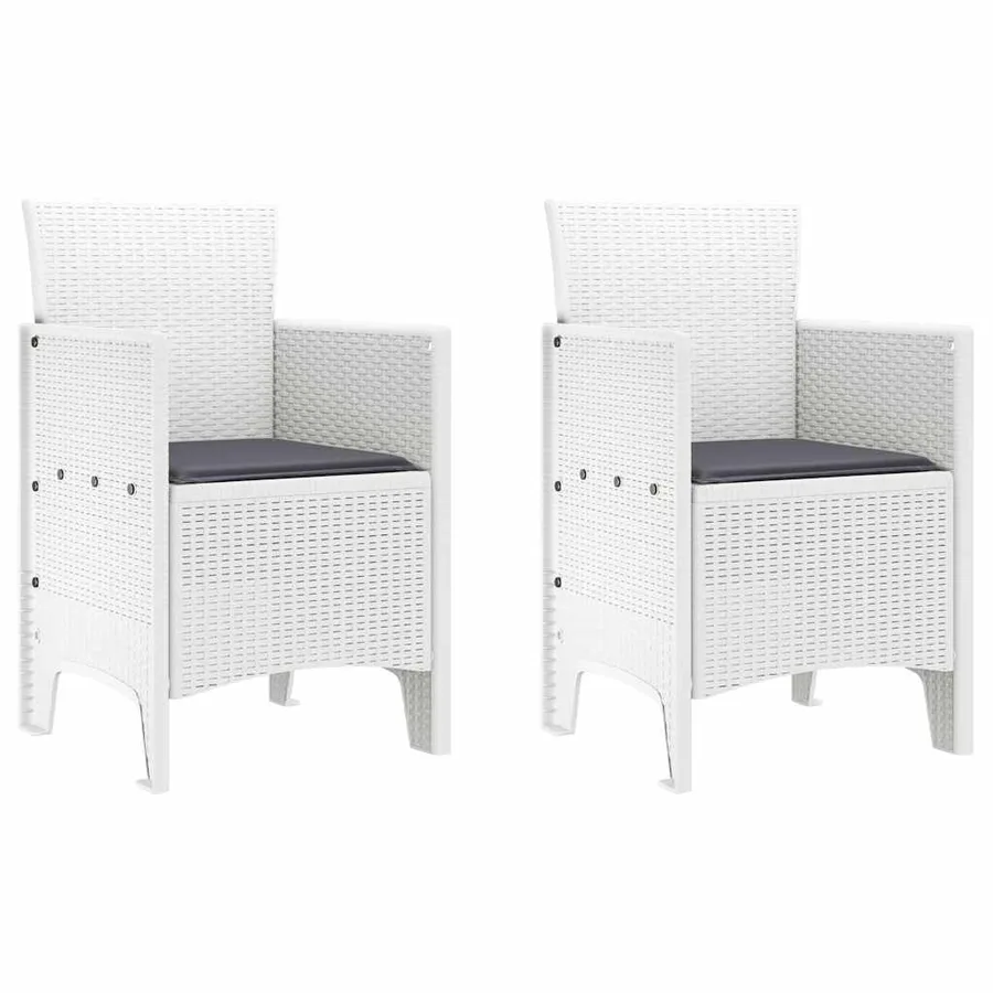 Chaise de jardin 2 pcs Blanc 53 x 49 x 85 cm Polypropylène - 2