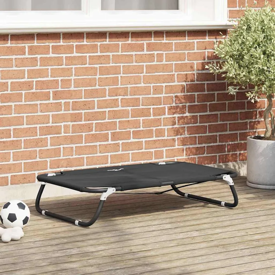Lit pour Chien Noir 90 x 55 x 18 cm Acier