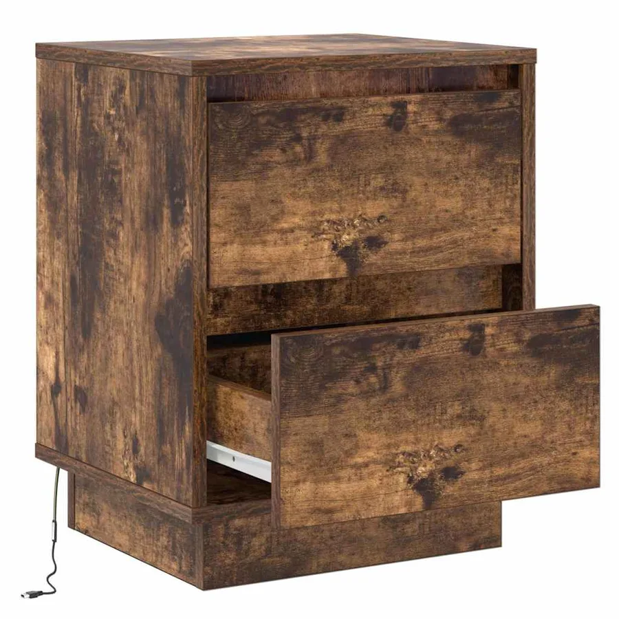 Cabinet de chevet 2 pcs Chêne fumé 39 x 34,5 x 50 cm - 7