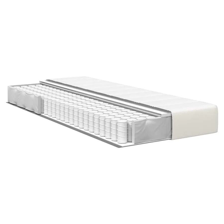 Matelas de Lit avec matelas Crème 80 x 200 cm tissu - 4
