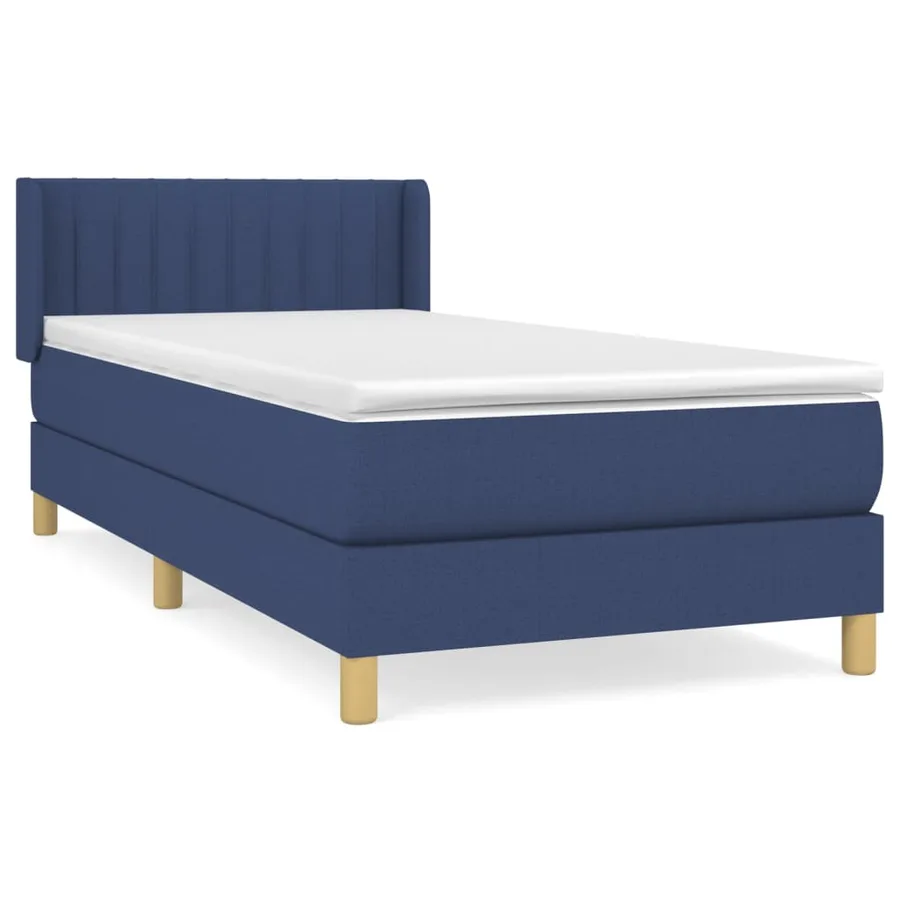 Sommier à lattes de lit avec matelas Bleu 90x190 cm Tissu - 2