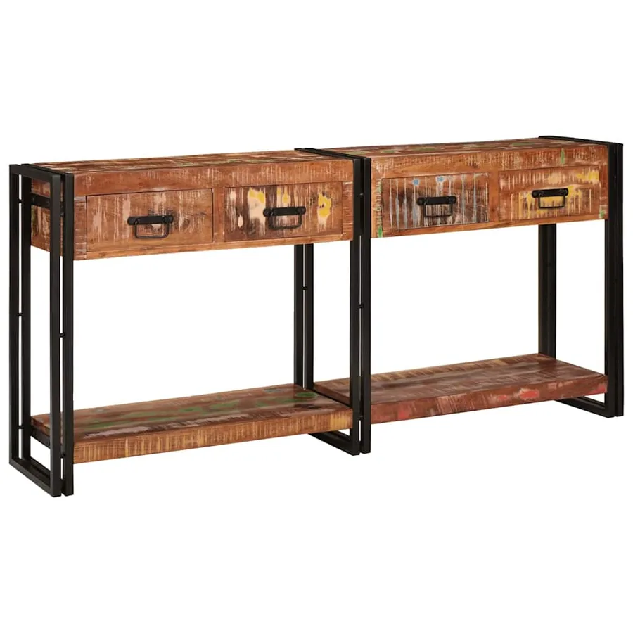 Tables console avec tiroir 2 pcs Multicolore 161 x 33 x 75 cm