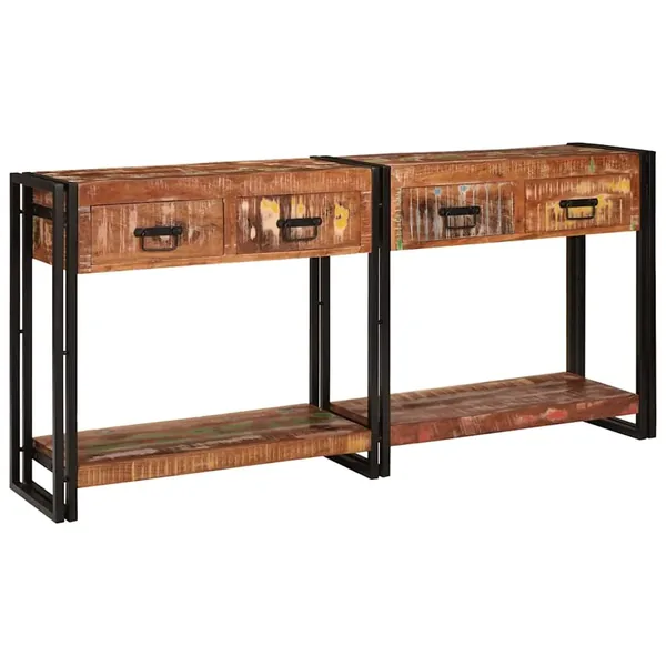 Tables console avec tiroir 2 pcs Multicolore 161 x 33 x 75 cm
