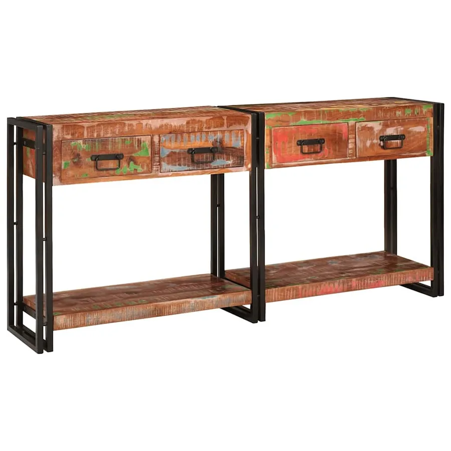 Tables console avec tiroir 2 pcs Multicolore 161 x 33 x 75 cm - 7