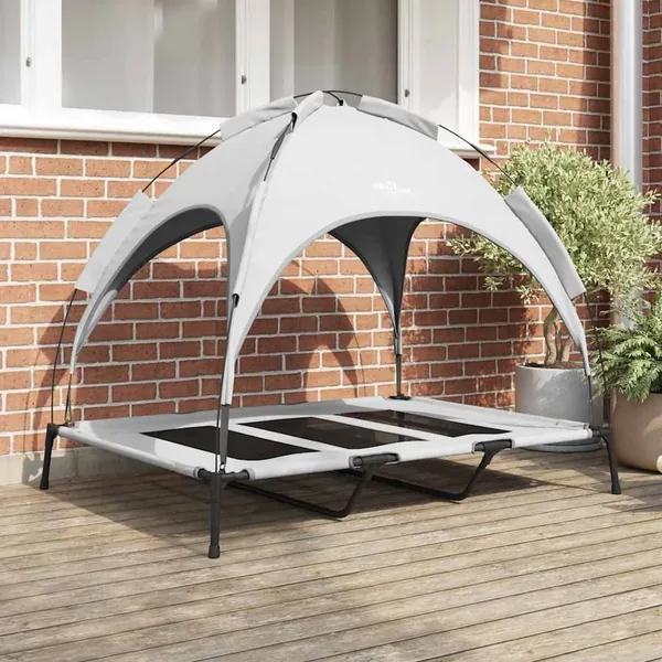 Lit pour Chien Gris Argenté 122 x 93 x 106,5 cm Acier