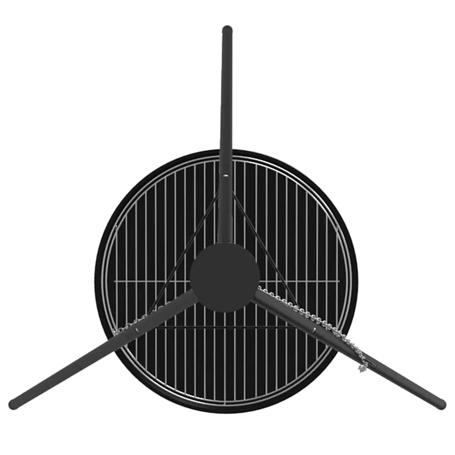 Trépied de Feu de Camp 3 pcs Noir Acier - 6
