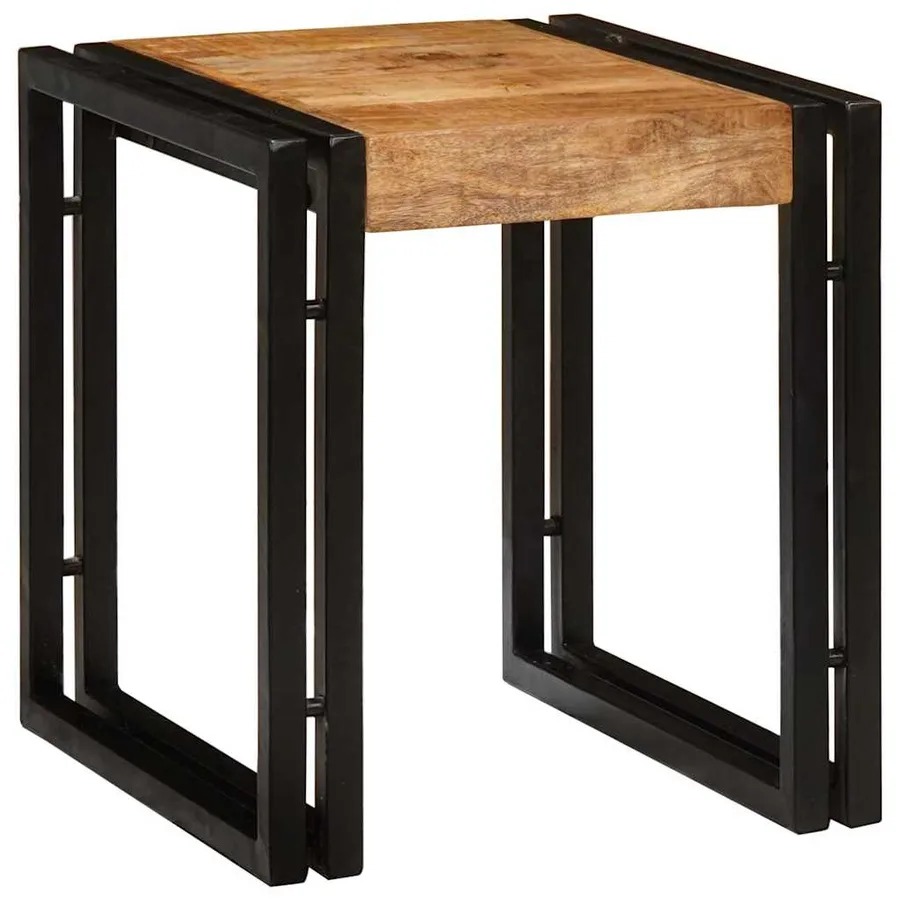 Table Gigogne 3 pcs Bois de Mangue Massif et Métal - 3