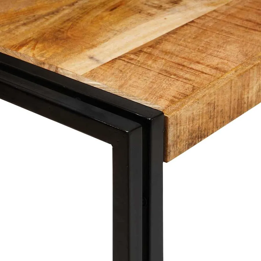 Table Gigogne 3 pcs Bois de Mangue Massif et Métal - 7