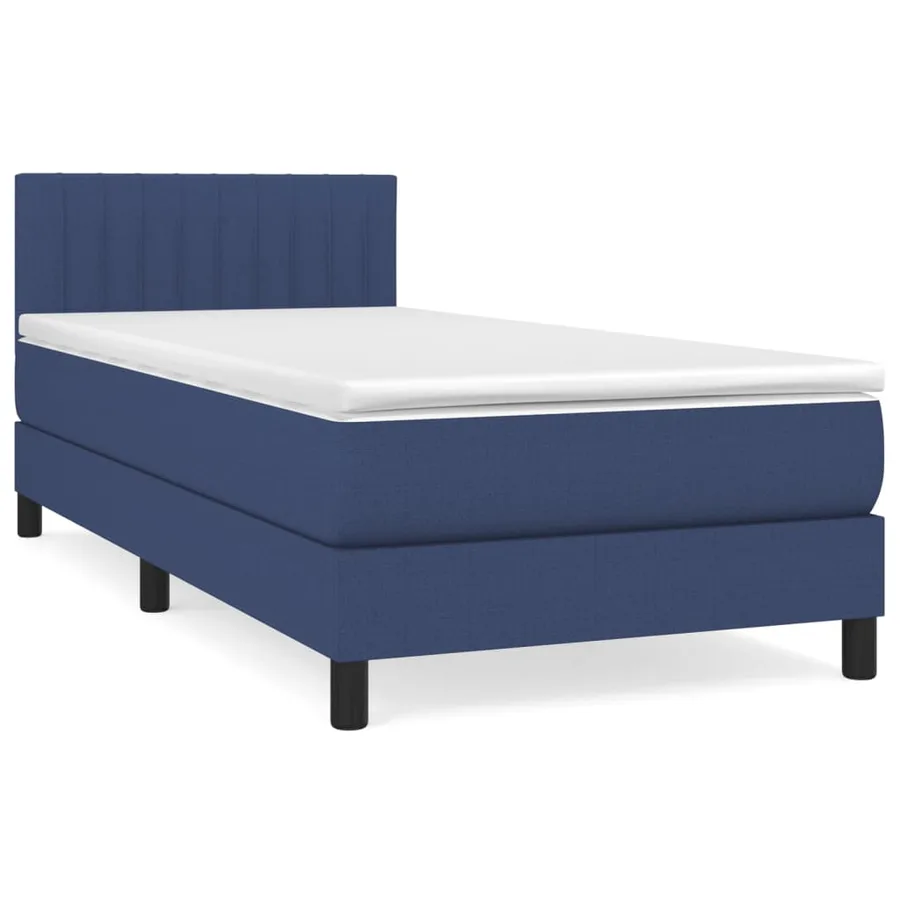 Sommier à lattes de lit avec matelas Bleu 90x200 cm Tissu - 2