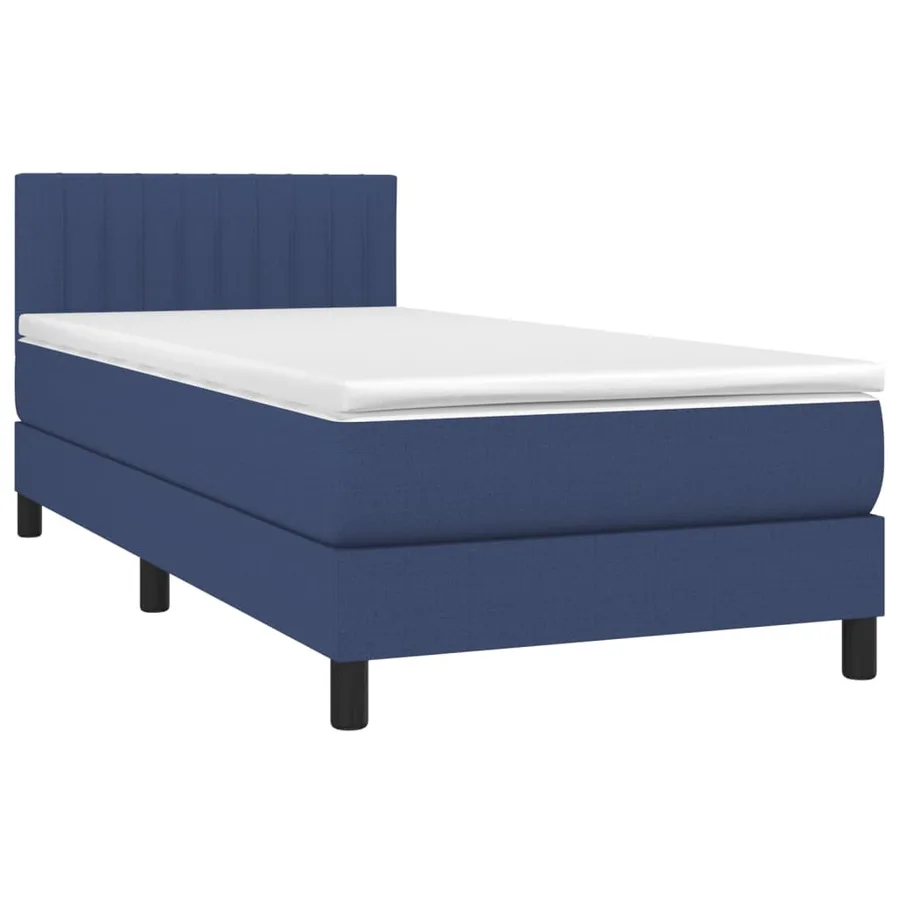 Sommier à lattes de lit avec matelas Bleu 90x200 cm Tissu - 3