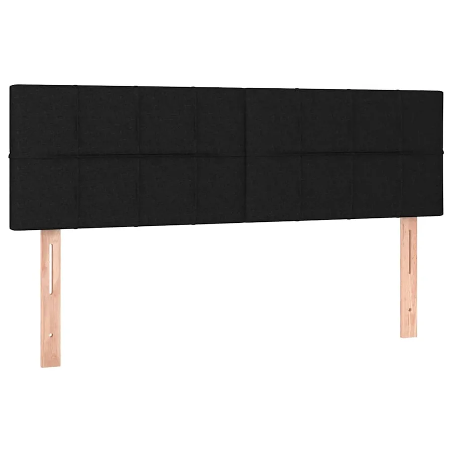 Sommier à lattes de lit avec matelas LED Noir 140x200 cm Tissu - 7