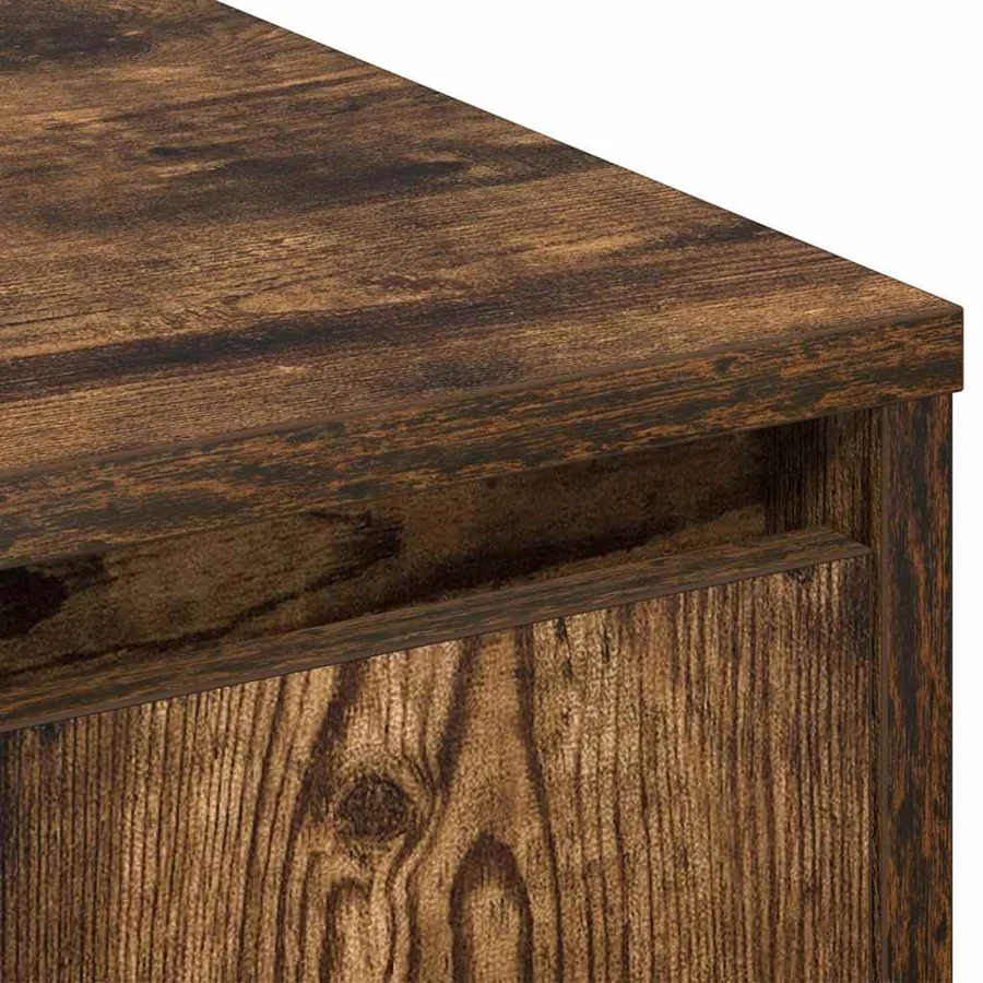 Buffet LED Chêne fumé 90 x 32 x 75 cm Bois d'ingénierie - 12