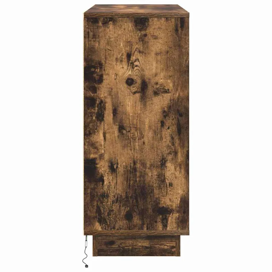 Buffet LED Chêne fumé 90 x 32 x 75 cm Bois d'ingénierie - 8
