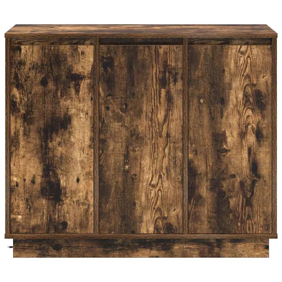 Buffet LED Chêne fumé 90 x 32 x 75 cm Bois d'ingénierie - 9