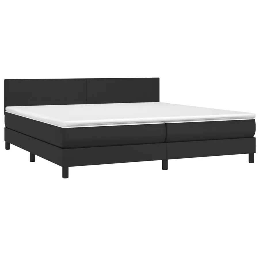 Sommier à lattes de lit avec matelas et LED Noir 200x200 cm - 3