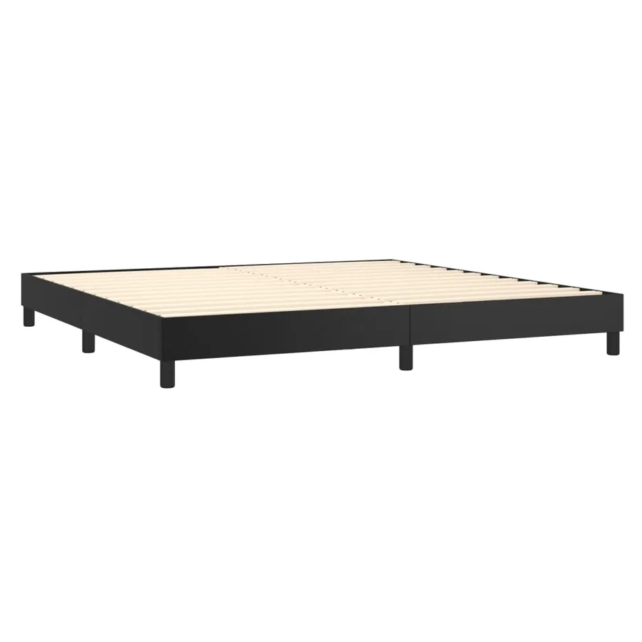 Sommier à lattes de lit avec matelas et LED Noir 200x200 cm - 5