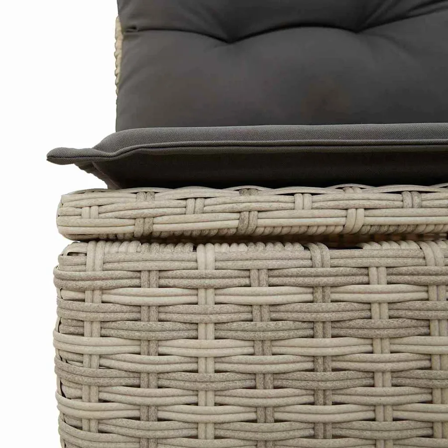 Ensemble de Canapés avec coussin 9 pcs Gris clair polyrotin - 7