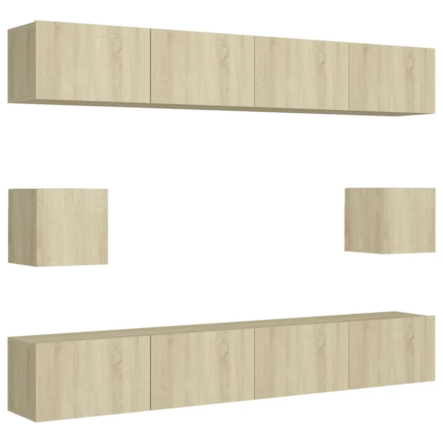 Ensemble de meubles TV 6 pcs Chêne sonoma Bois d'ingénierie - 2