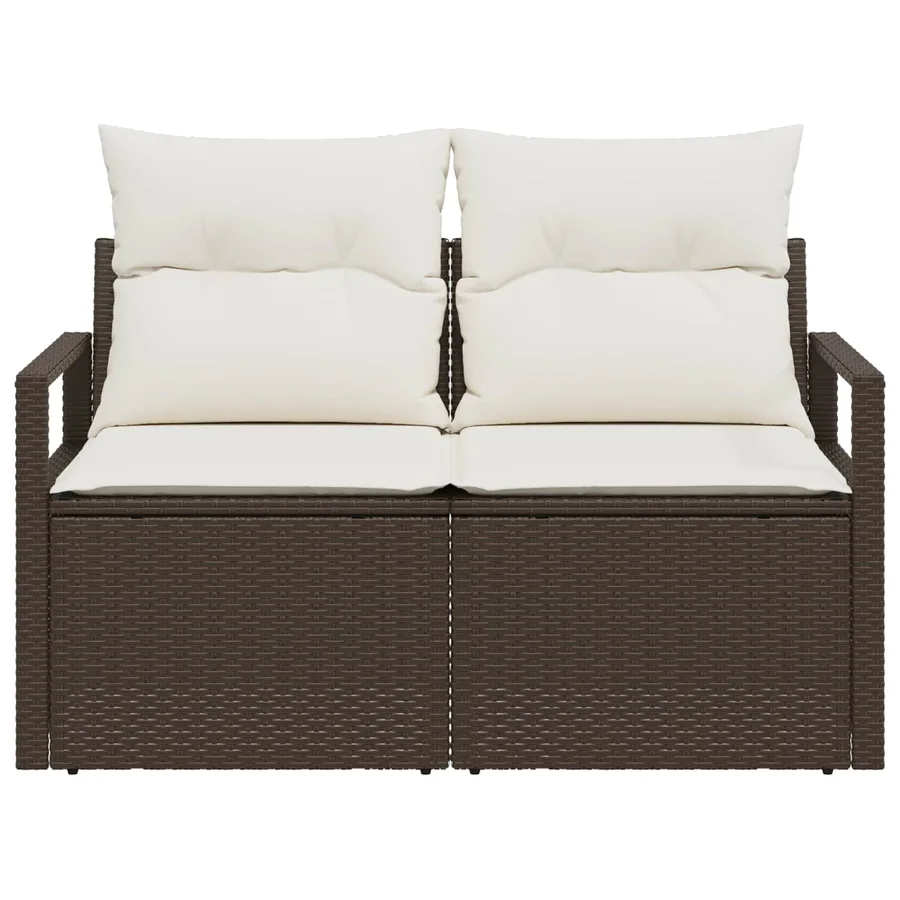 Canapé de jardin avec coussin 120 x 62 x 69 cm polyrotin - 4