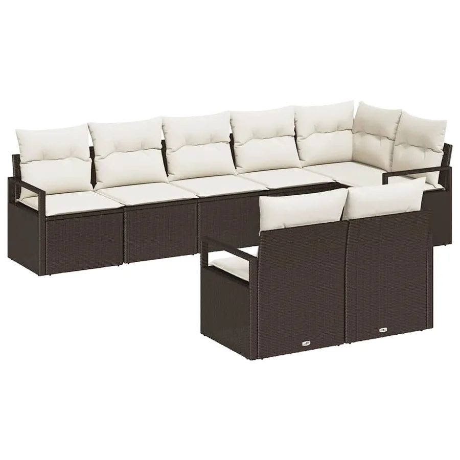 Ensemble de Canapés 8 pcs Marron polyrotin - 2