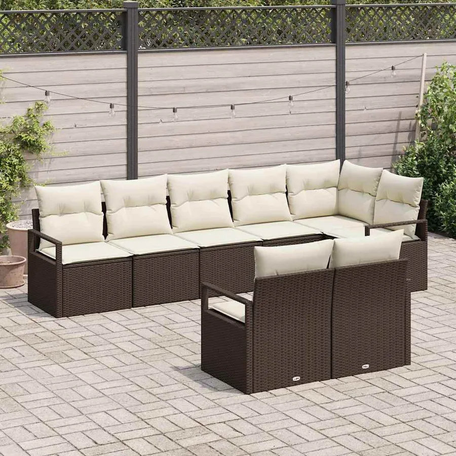 Ensemble de Canapés 8 pcs Marron polyrotin - 3
