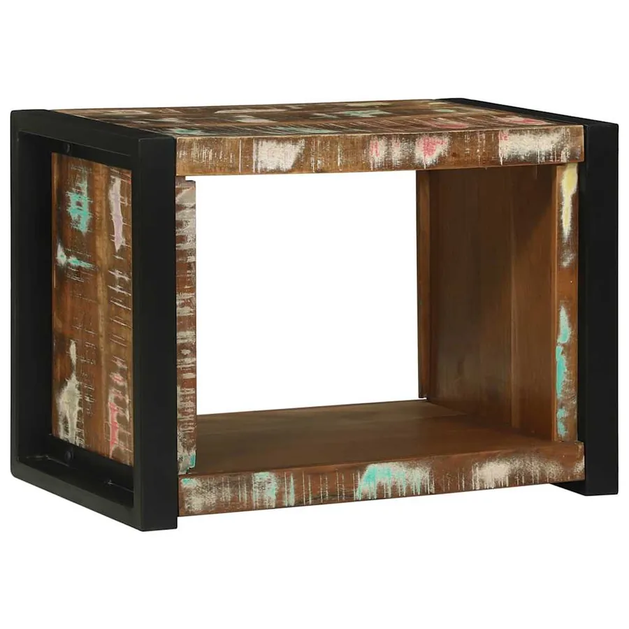 Cube Mural Marron 55 x 35 x 40 cm Bois Recyclé Solide